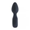 Vibrating Silicone Anal Plug with Loop - Black